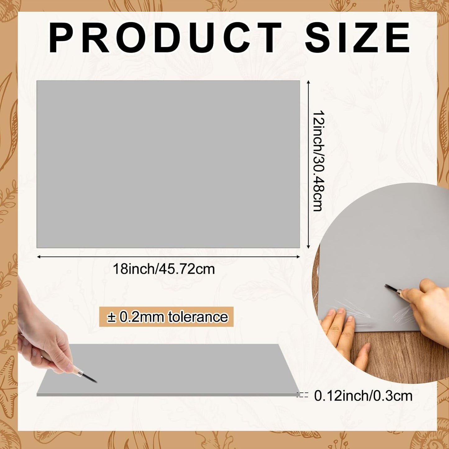 Yeaqee 8 Pcs Linoleum Block Rubber Carving Block Soft Linocut Blocks Large Linoleum Sheet Unmounted Lino Plates for Engraving Art Project Printmaking Artist Studio Supplies (12 x 18 Inch,Gray)