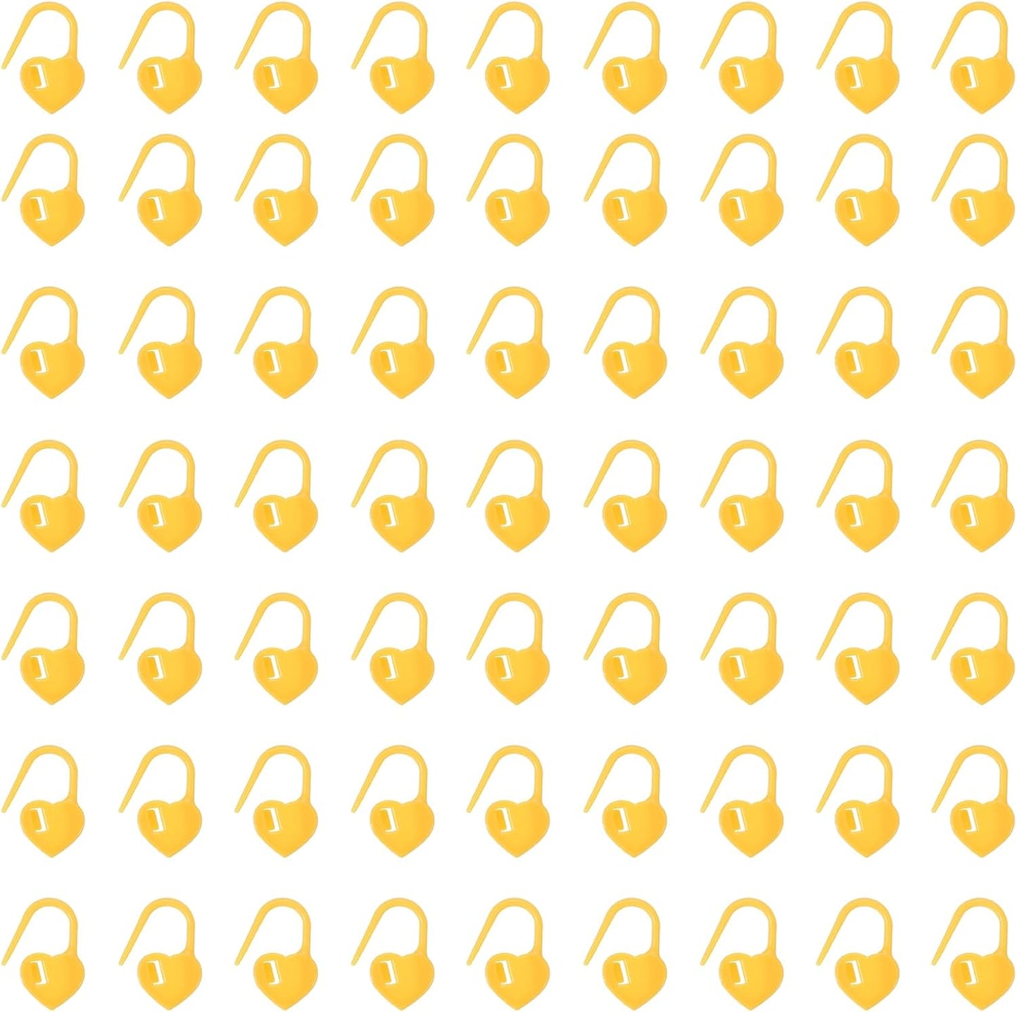 uxcell 400pcs Stitch Markers for Crocheting, Heart Shaped Crochet Marker Needle Clip Counter for Knitting Clothing Tag DIY Craft,Yellow