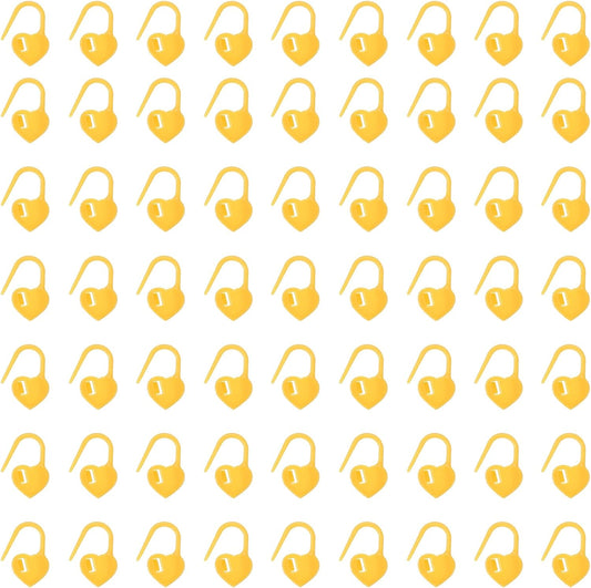 uxcell 400pcs Stitch Markers for Crocheting, Heart Shaped Crochet Marker Needle Clip Counter for Knitting Clothing Tag DIY Craft,Yellow