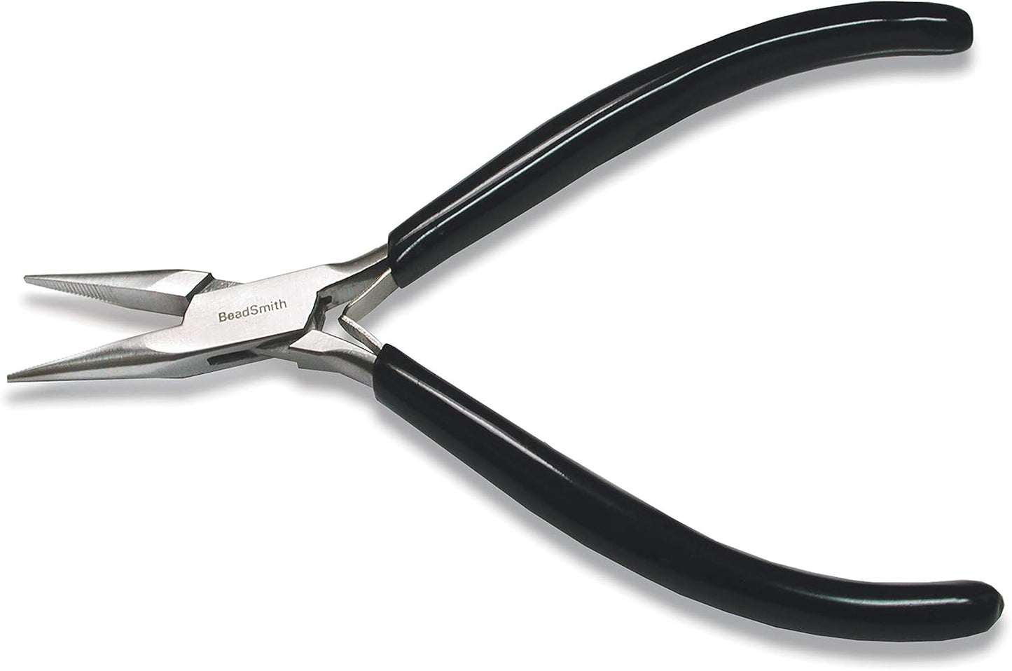 The Beadsmith Chain Nose Pliers – Serrated – Extra Fine Tips – 4.5 inches (114mm) – PVC Grip Handle with Double Leaf Springs – Jewelry Making Tool for Creating Bracelets, Earrings and Necklaces