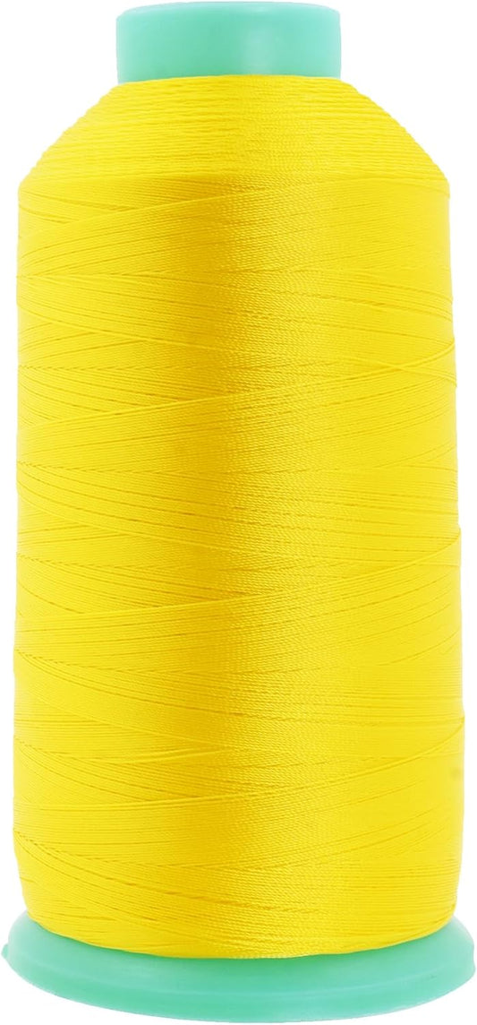 Mandala Crafts Bonded Nylon Thread Yellow Heavy Duty Sewing Threads - 2843 YDs Size 46 210D T45 Tex 45 Thread for Leather Jeans Weaving Outdoor Marine Upholstery Threads
