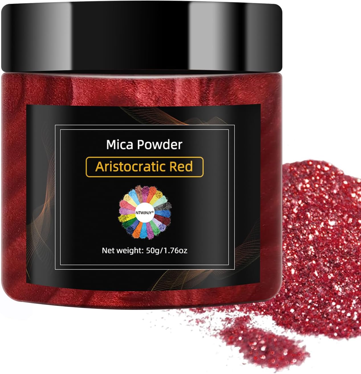 Aristocratic Red Mica Powder, Natural Shimmer Mica Powder for Epoxy Resin/Candle/Soap/Lip Gloss/Slime/Bath Bombs/Quicksand.Car Paint pigments.Candle Dye,Soap Making Dye,Resin dye.(50g/1.7oz)