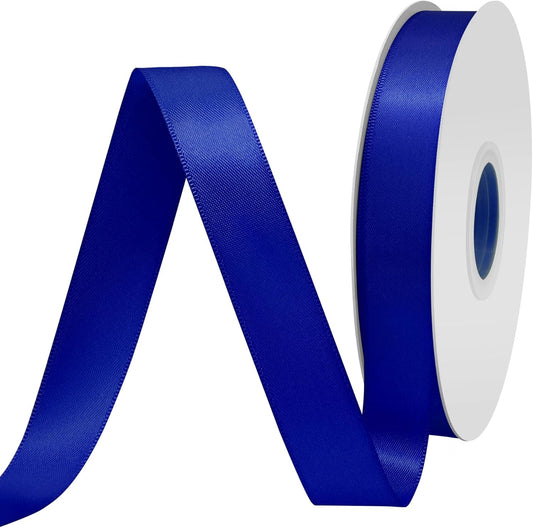 Coblt Blue Satin Ribbon 3/4" X 50 Yards Solid Color Double Faced Ribbons Perfect for Crafts Wedding Decor Bow Making Arts Sewing and More