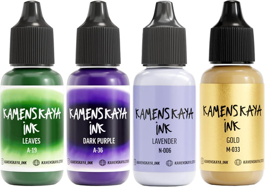 Alcohol Inks for Artists: Alcohol Ink Set #24, 4 pcs. 0.51 fl oz (15 ml) Each