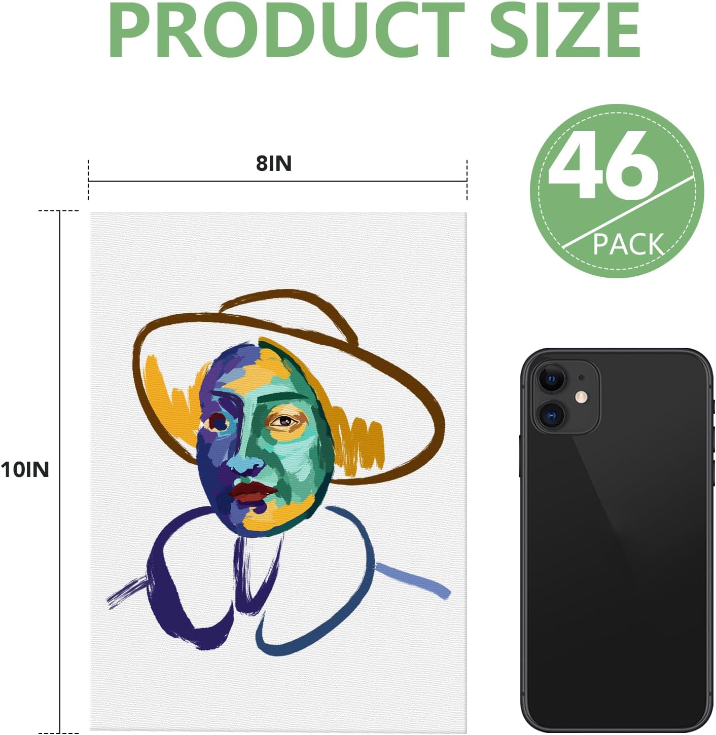 FUMILE Canvas Boards for Painting 8x10, 46 Pack Canvases Primed Acid Free Blank Canvas Panels for Classroom and Parties