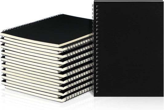 Yahenda 18 Pcs Spiral Notebook Bulk A5 Journal Lined 8.3'' x 5.5'' Writing Composition Paper Small Notepad Subject Notebook for Students Office Business Back to School Supplies (Black Color)