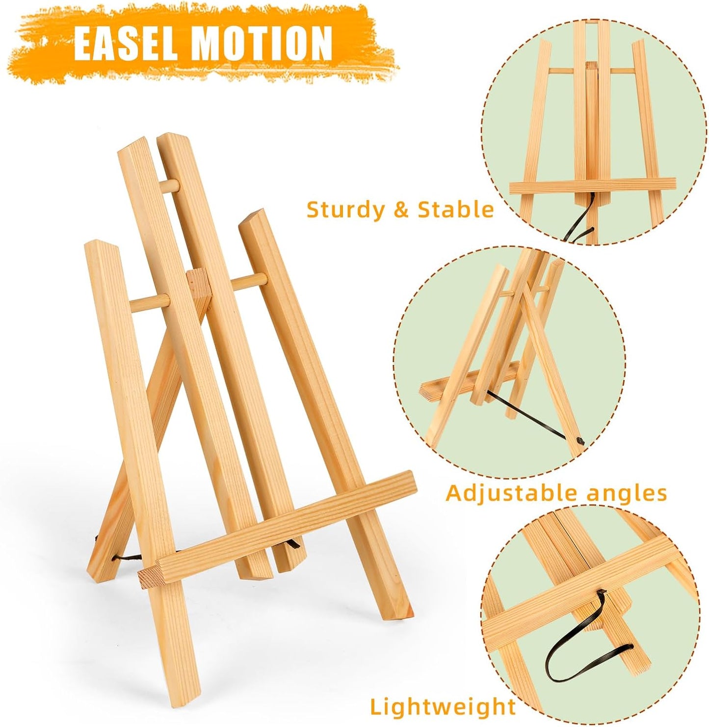 10 Pack 11.8" Wooden Easel, Easel Stand for Painting, Tabletop Easel for Artist/Students/Beginners, Portable Canvas Photo Picture Sign Holder