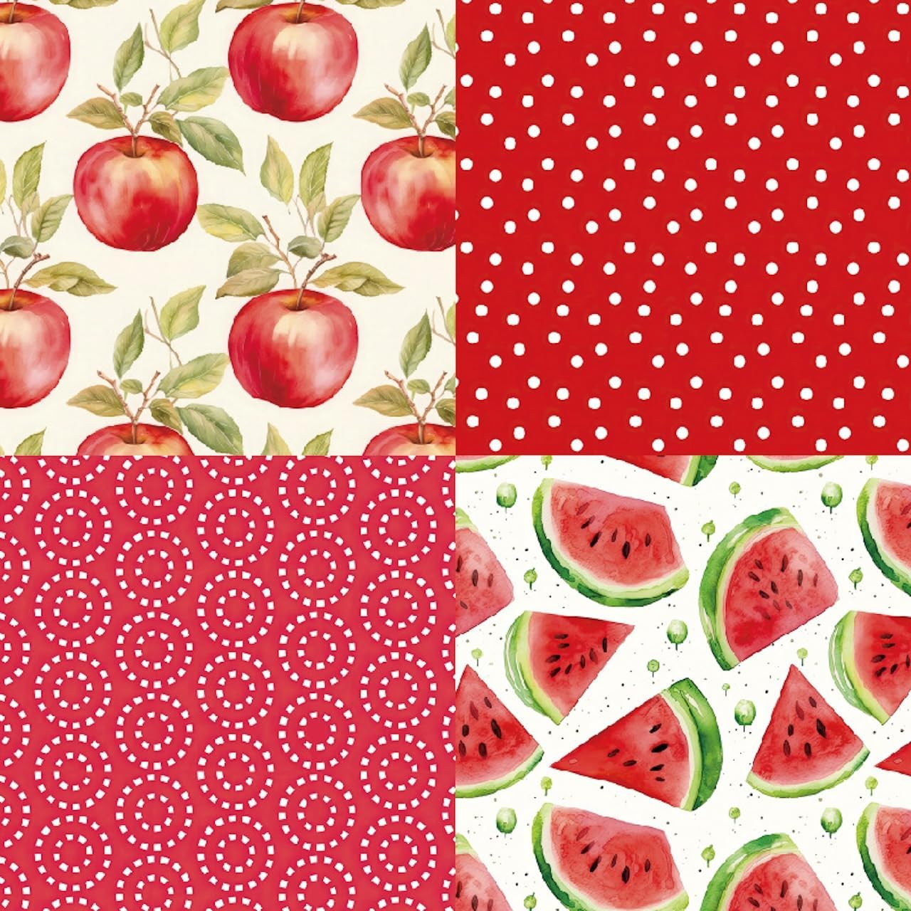 6x6 Berries & Blossoms Scrapbook Paper Pad | 24 Sheets (12 Designs) 160gsm Acid Free Cardstock | Strawberry, Cherry, Raspberry & Watermelon Patterns for Summer Crafts & Card Making