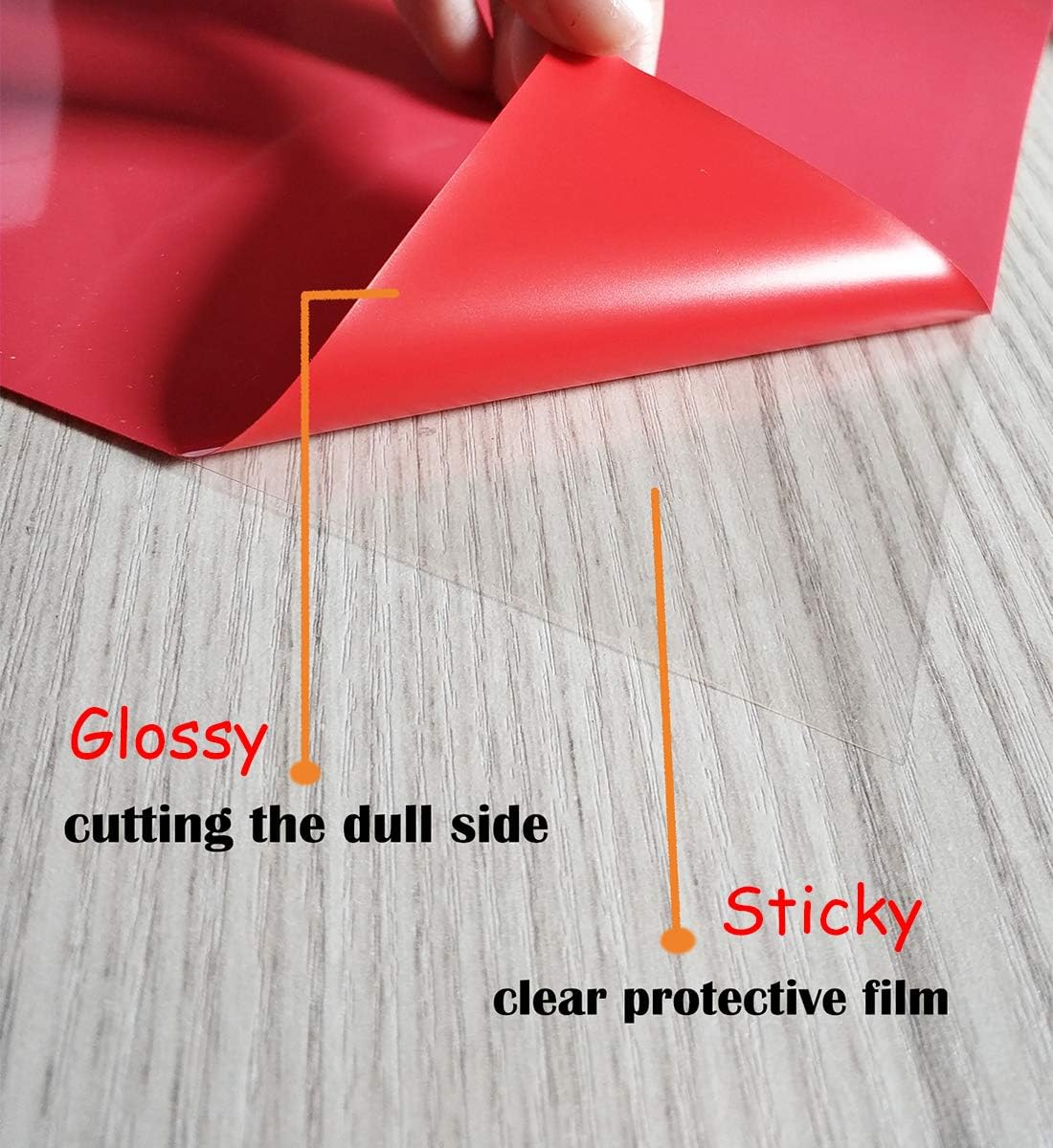 Guangyintong Red Heat Transfer Vinyl Rolls, 12" x 8ft, Easy to Cut & Weed, Glossy Surface, All Cutter Machines, Iron on Vinyl for T-Shirts