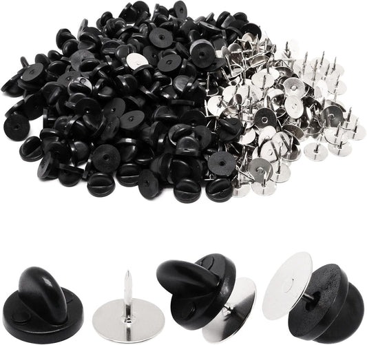 100set Rubber Pin Backs,Blank Pins Scatter Butterfly Clutch Pin Holder Enamel Pin Locking Backs Jewelry Pin Backings Clasp for Brooch Lapel Hat Uniform Badges Tie Tack
