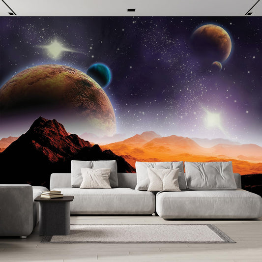 wall26 Peering into a Vibrantly Colored Space Wall Mural, Removable Sticker, Home Decor - 108x144 inches