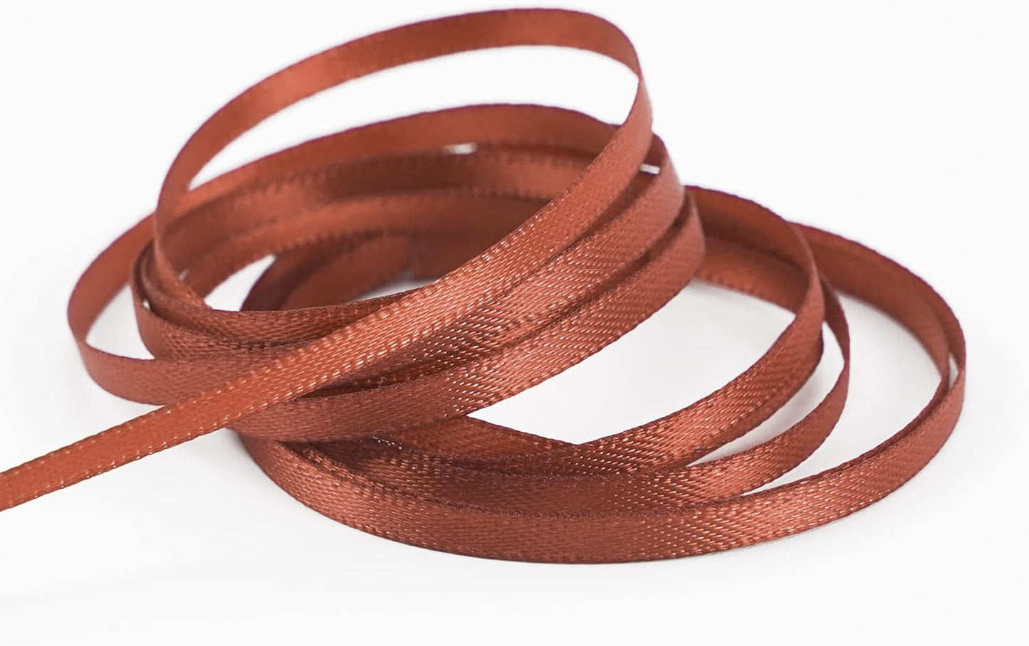 HUIHUANG Solid Color Satin Ribbon 1/8 inch x 100 Yards Roll Double Face Satin Ribbon for Crafts (Rust)