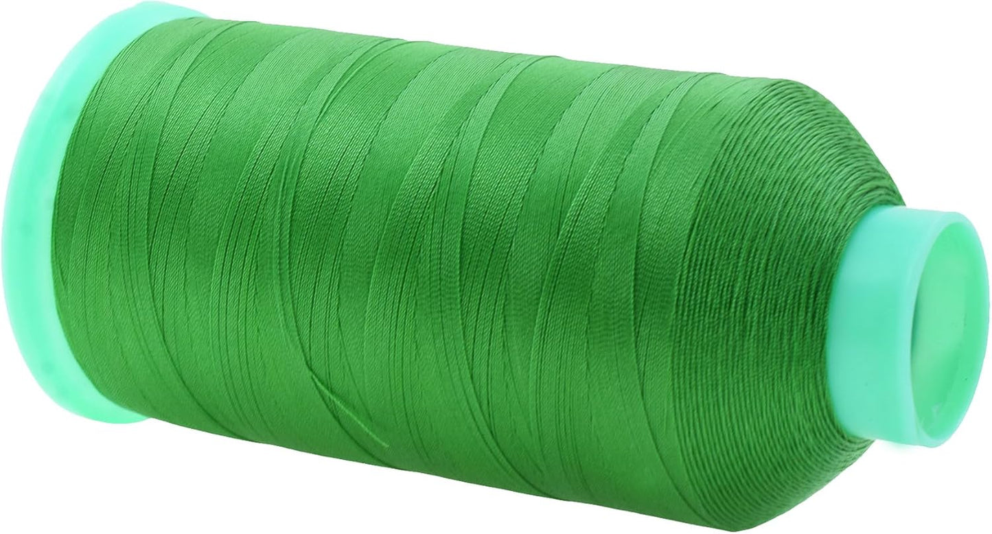 Mandala Crafts Bonded Nylon Thread Green Heavy Duty Sewing Threads - 2843 YDs Size 46 210D T45 Tex 45 Thread for Leather Jeans Weaving Outdoor Marine Upholstery Threads