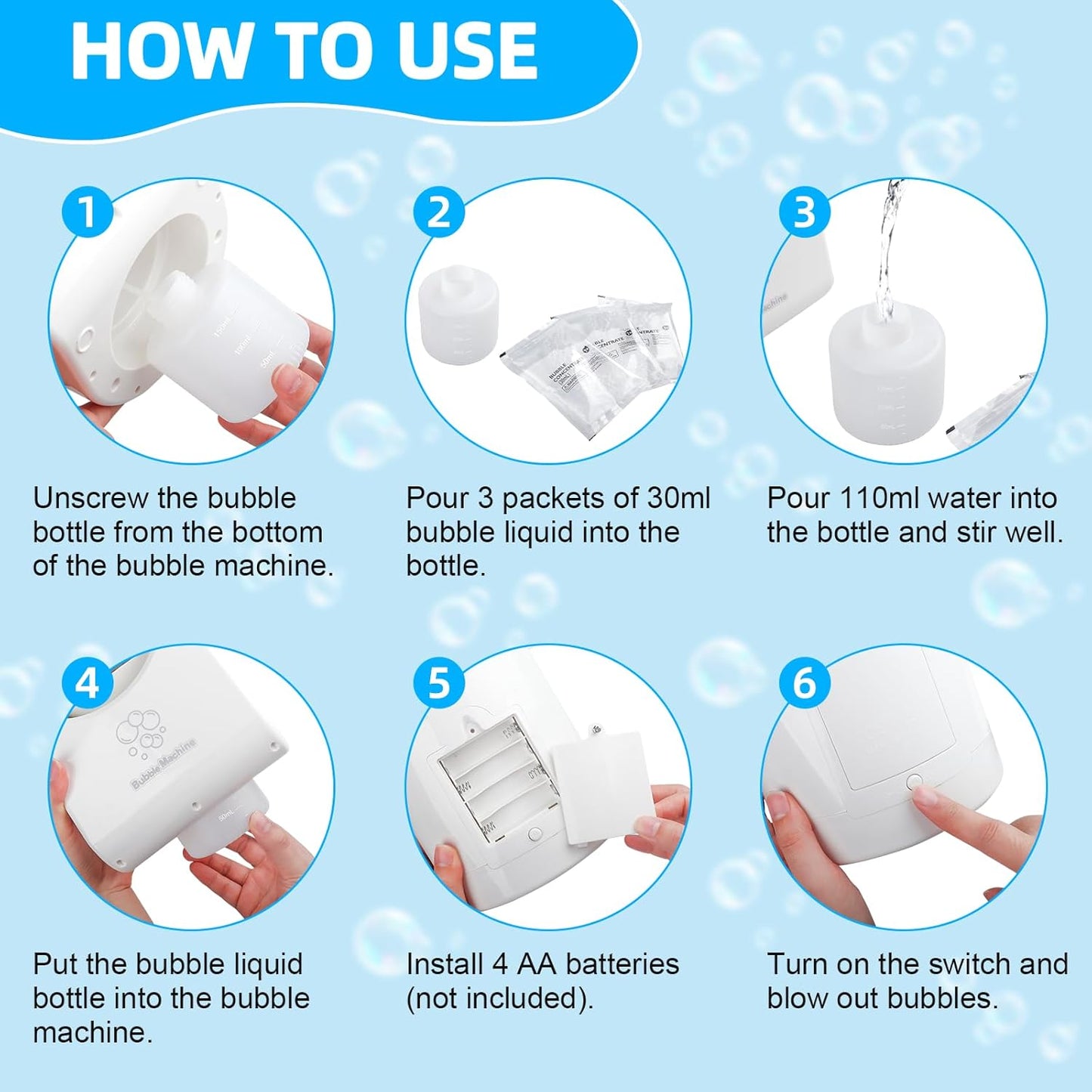 Bubble Machine for Kids Toddlers,Automatic Bubble Blower,Portable Adjustable Angle Bubble Maker,Bubbles Toy for 3 4 5 6 7 Year Old Boy Girl,Outdoor Party Birthday Easter Baskets Stuffers Gifts