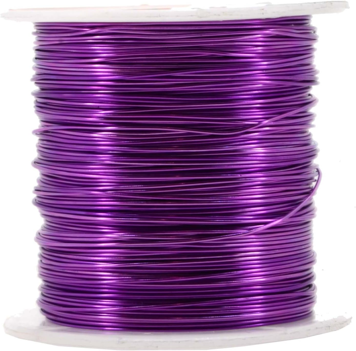 Mandala Crafts 20 Gauge Anodized Aluminum Craft Wire for Jewelry Making - 100 FT Colored Flexible Violet Wire - Bendable for Bonsai Armature Crafting Sculpting