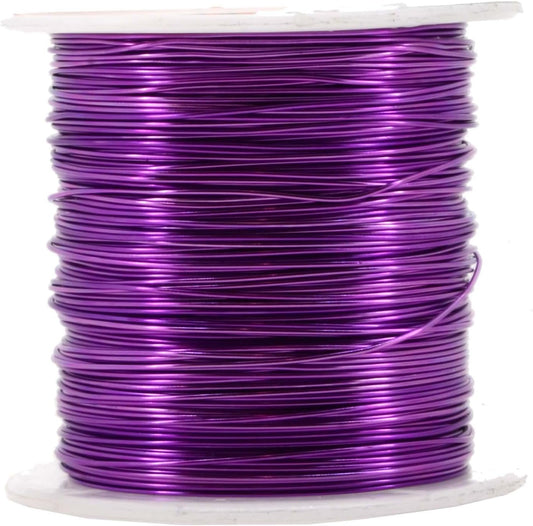 Mandala Crafts 20 Gauge Anodized Aluminum Craft Wire for Jewelry Making - 100 FT Colored Flexible Violet Wire - Bendable for Bonsai Armature Crafting Sculpting