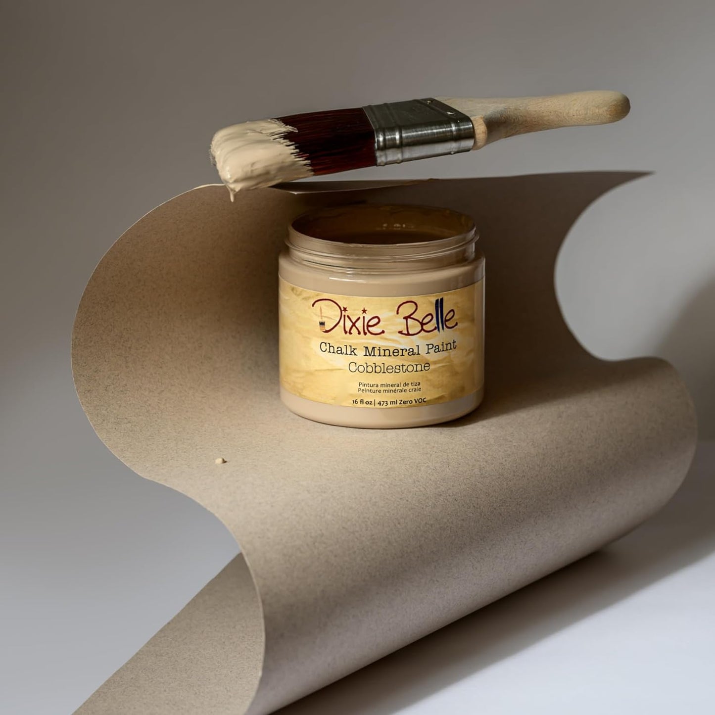 Dixie Belle Paint Company Chalk Finish Furniture Paint - Cobblestone (1 Gallon - 128oz) - Matte Weathered Stone Chic Chalk Mineral DIY Furniture Paint