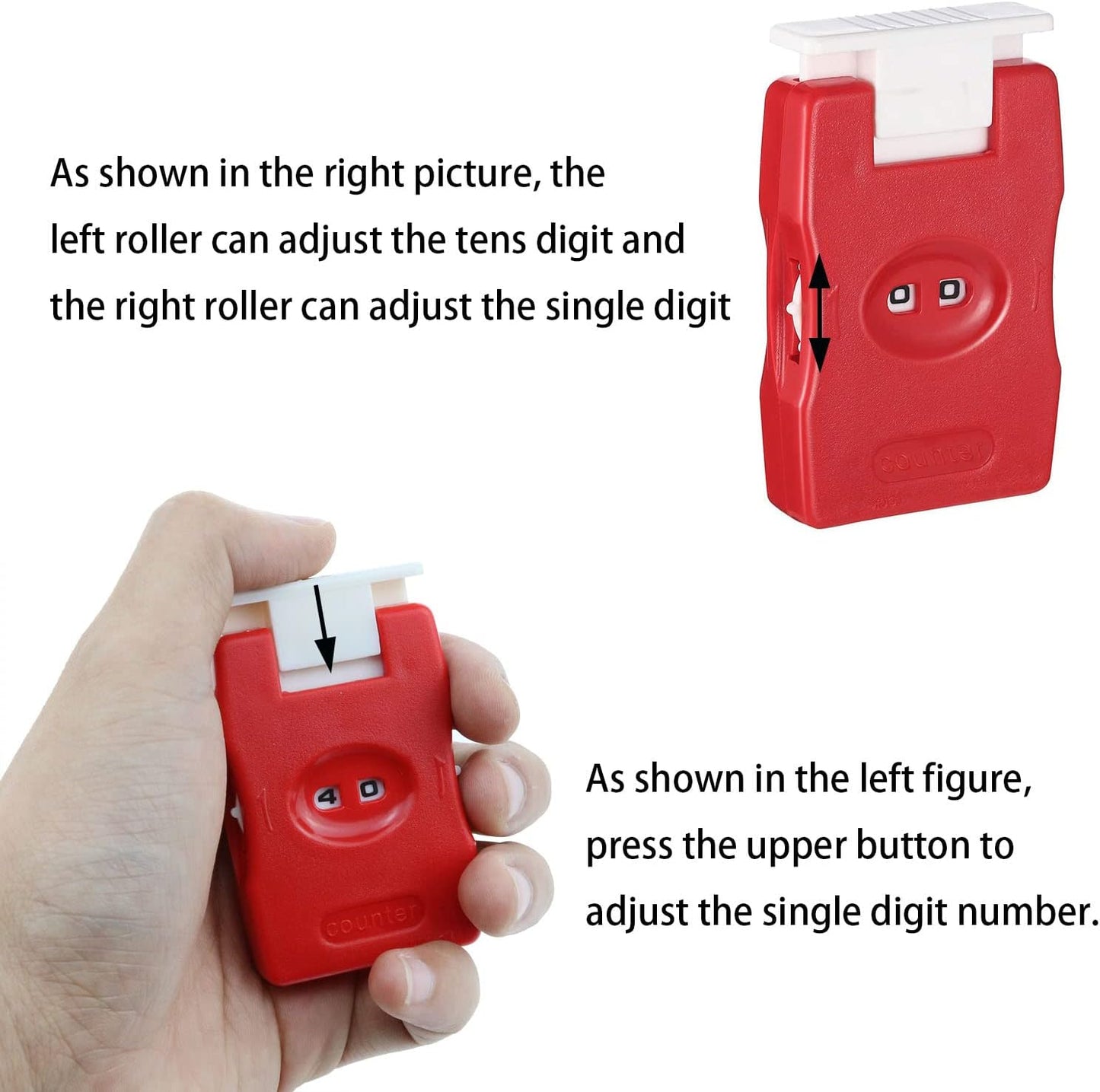 AYLIFU Knitting Counter 2set Mini Crochet Counter Knitting Manual Counter lastic Knitting Marking Tool（red and Pink）