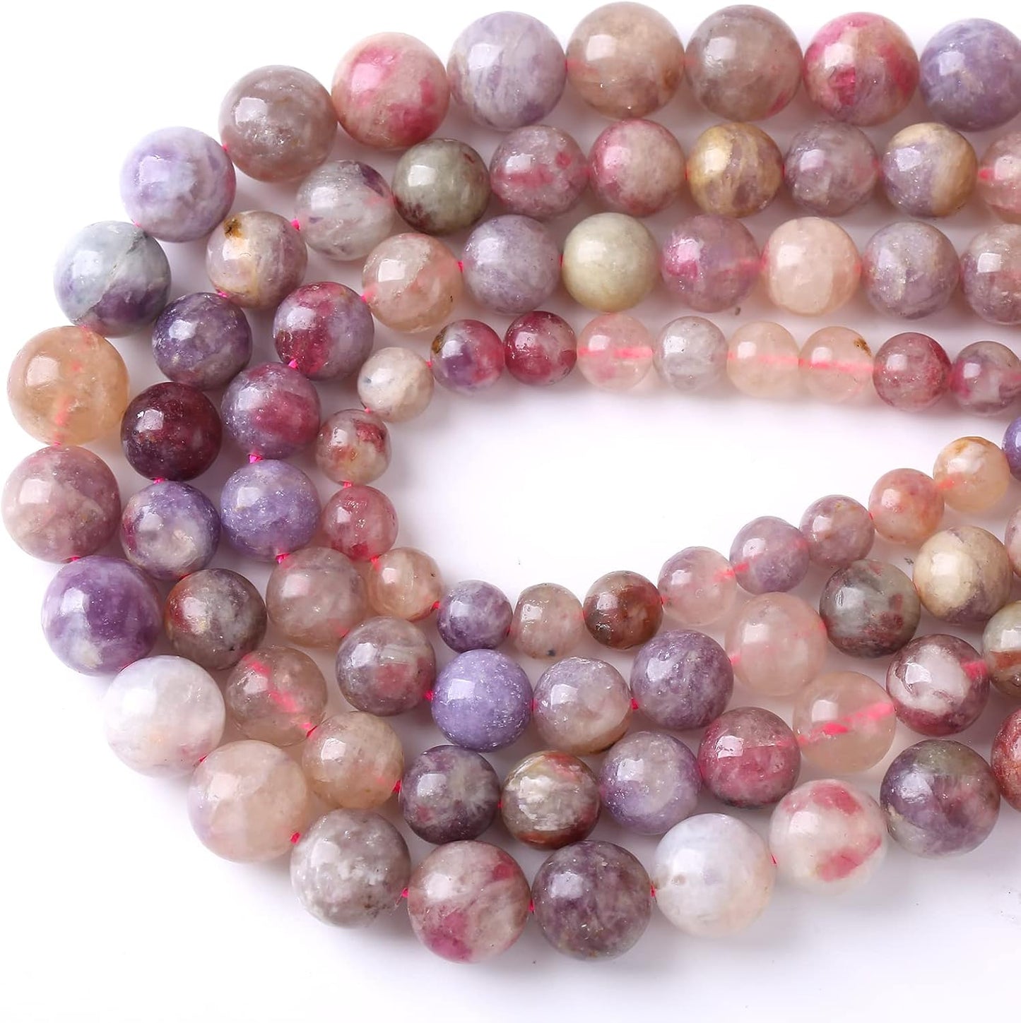 36pcs 10mm 5A Natural Pink Tourmaline Stone Beads Round Loose Spacer Healing Energy Beads for Jewelry Making DIY Bracelets Necklaces 15" (10mm, Pink Tourmaline)