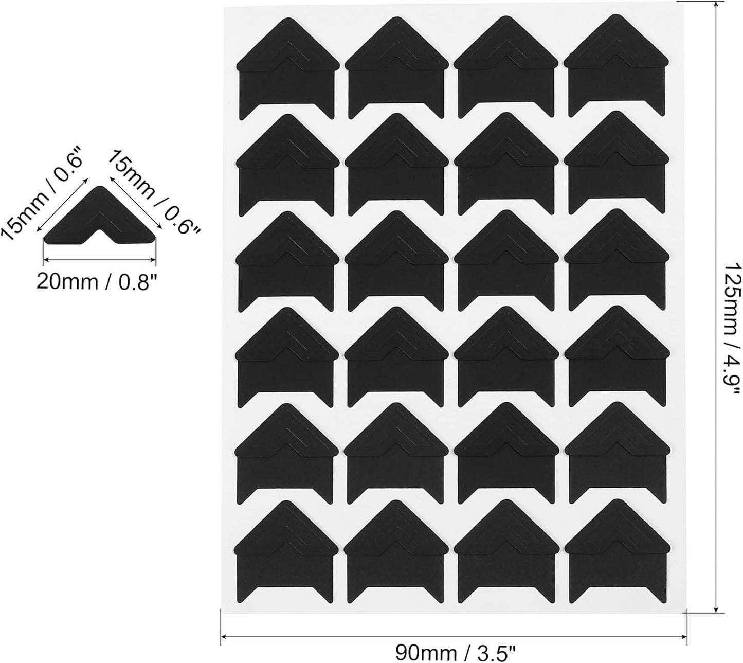 PATIKIL Photo Corners, 10 Sheets/240 Pcs Self Adhesive DIY Picture Mounting Sticker for Journal Album Diary Scrapbook, Black