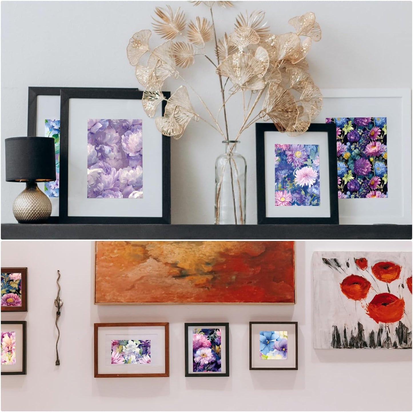 Purple Floral Scrapbook Paper Pad Color Flower Patterned Paper 6×6,24 Sheets Single-Sided Floral Scrapbooking CardStock Papers Pad for Holiday Cardmaking DIY Origami Journaling.