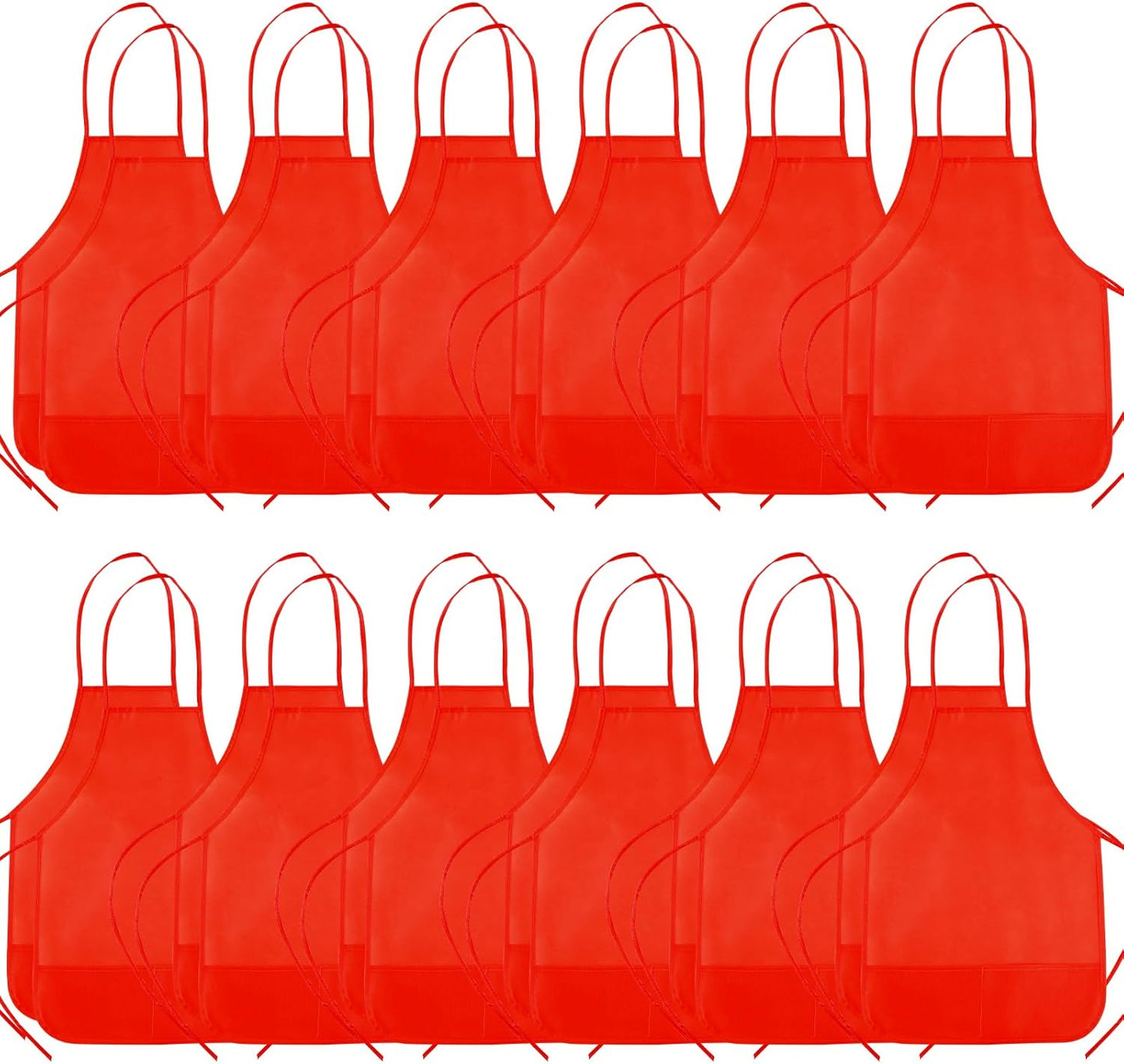 CHRORINE 6/12/24 Pack Kids Painting Apron Toddler Art Aprons for Kids Paint Apron Smock for Painting Cooking Craft Activity