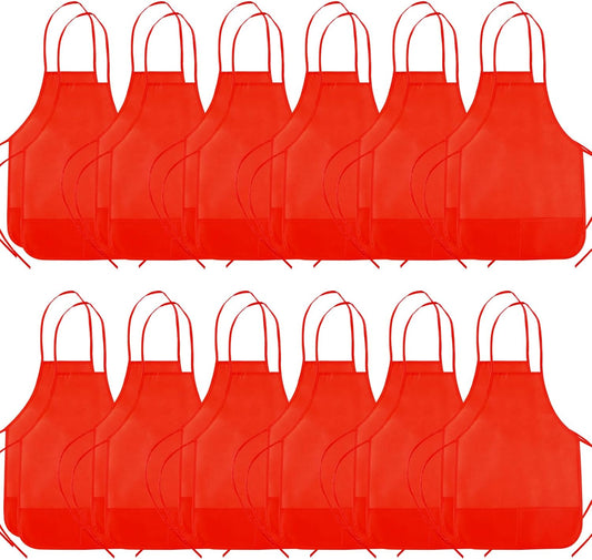 CHRORINE 6/12/24 Pack Kids Painting Apron Toddler Art Aprons for Kids Paint Apron Smock for Painting Cooking Craft Activity