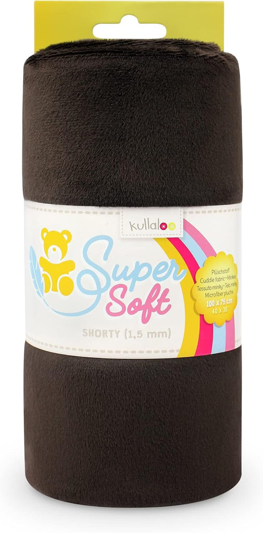 kullaloo Plush Fabric | Solid Chocolate Minky Fabric for Sewing | Super Soft Cuddle Material | 39.5x29.5 | Plushies, Baby Blankets, Pillows, Dog Beds, Cat Beds, Beanies, Baby Accessories, Apparel