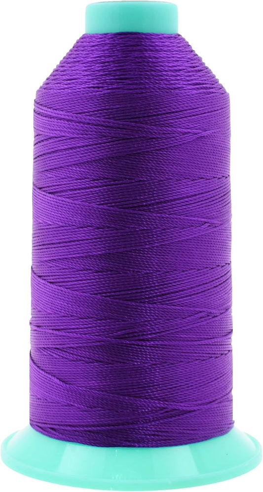 Mandala Crafts Bonded Nylon Thread True Purple Heavy Duty Sewing Threads - 800 YDs Size 277 840D T270 Tex 270 Thread for Leather Jeans Weaving Outdoor Marine Upholstery Threads