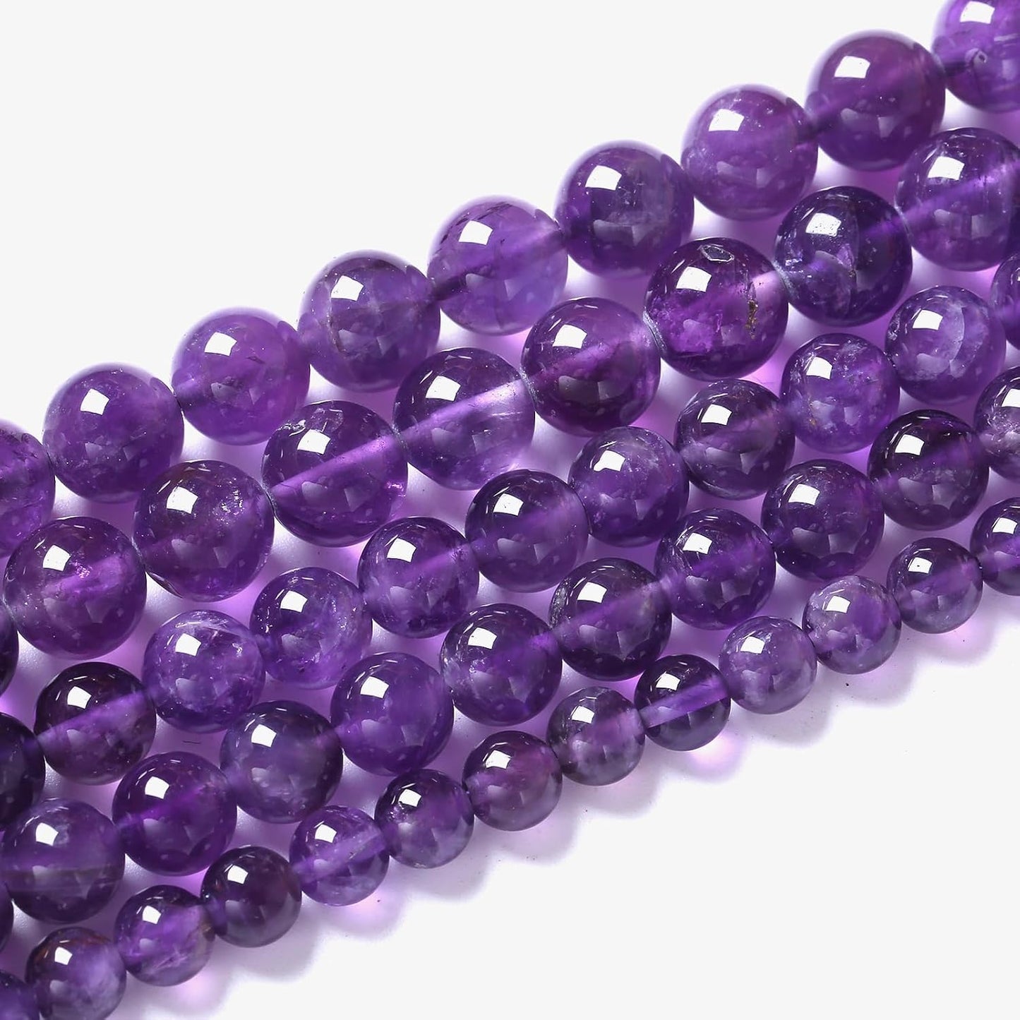 36pcs 10mm AAA Natural Amethyst Beads Crystal Energy Healing Power Stone Beadsfor Jewelry Making DIY Bracelet Necklace Accessories 15"