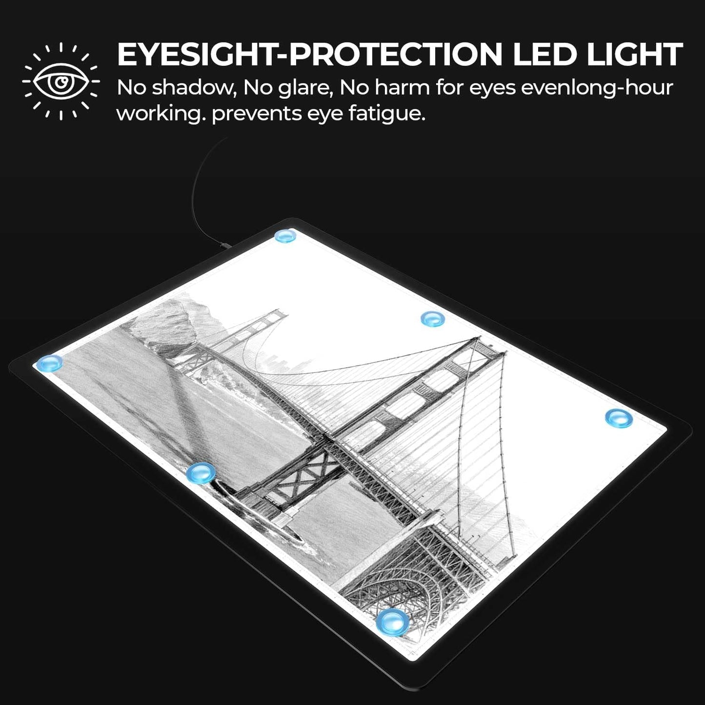 Heanolier A2(25.2" x 18.4") Artist tracing Light Box Copy Table,Large Magnetic Light pad with Physical Buttons & Adapter,3-Color,Dimmerable Bright Light Board for Diamond Painting,Drawing,Sketching