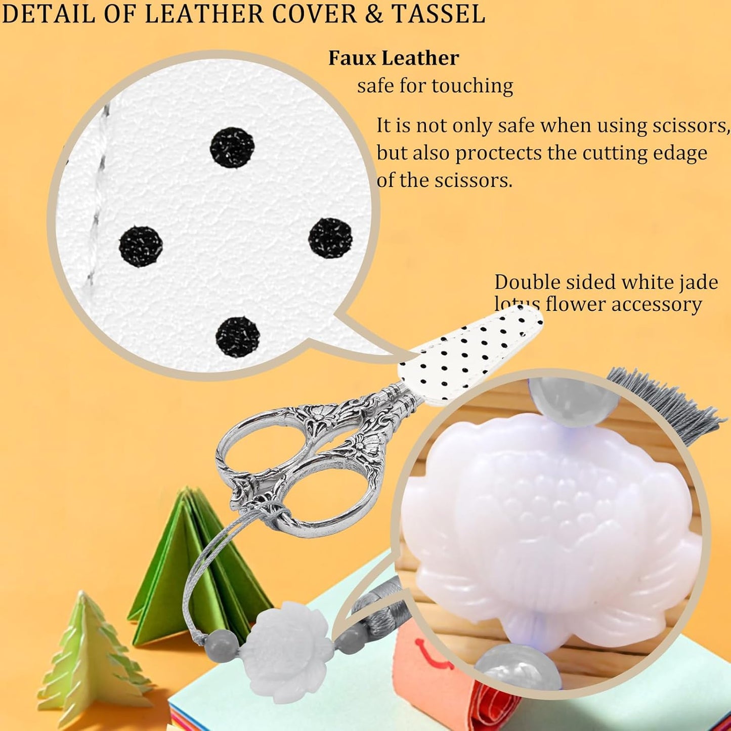 BIHRTC 4.5Inch Needlepoint Scissors Sharp Embroidery Scissor with Cover Tassel Stainless Steel Precision Shears Crochet Cross Shears for Beading Sewing Machine DIY Artwork Knitting