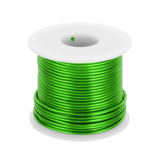 MECCANIXITY 12 Gauge Anodized Aluminum Craft Wire Bendable Bonsai Training Wire 98 Feet 2mm for Sculpting Crafts Wreath Floral Beading Jewelry Making, Green
