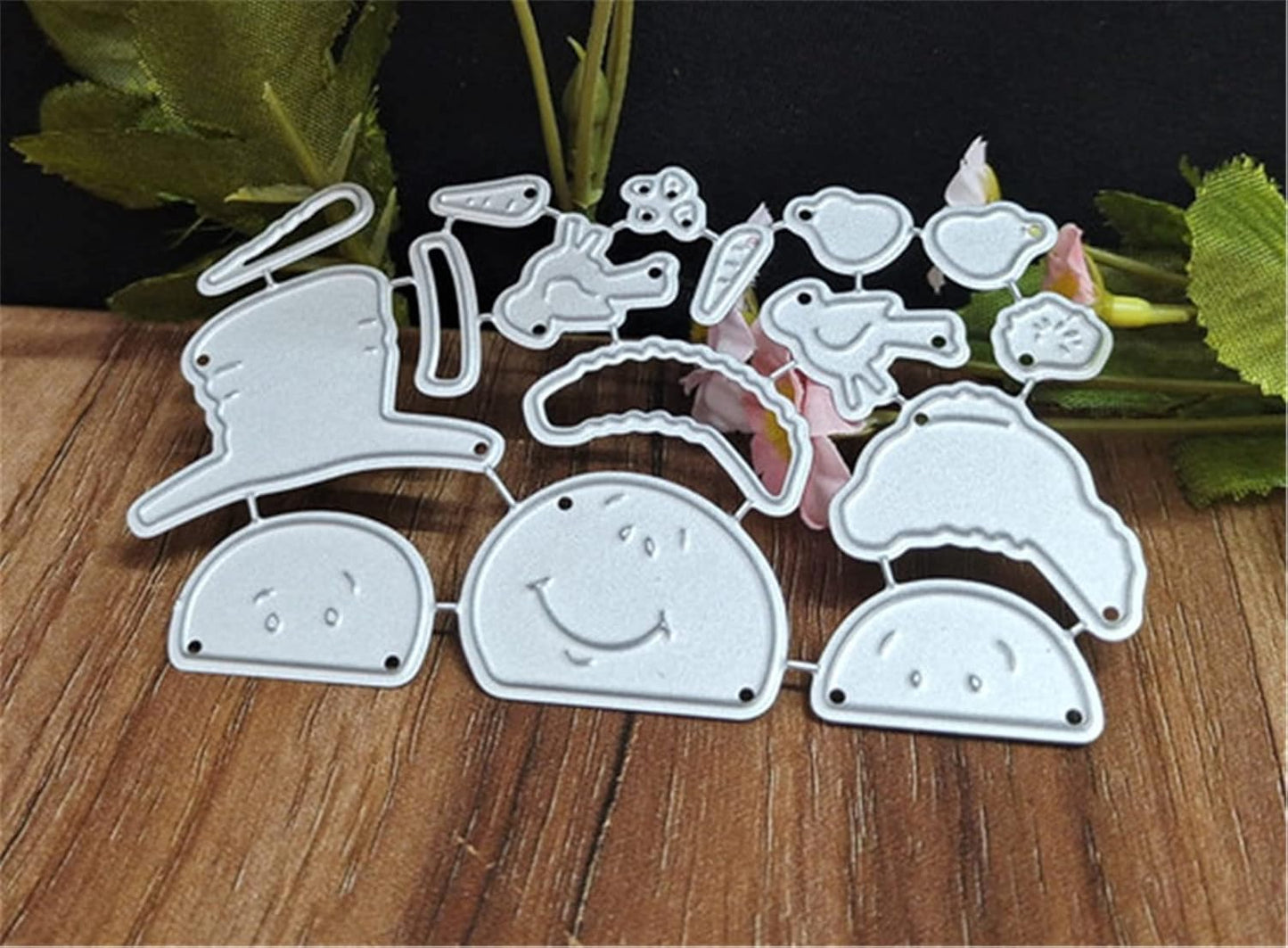 Metal Cutting Dies DIY Merry Christams Embossing Stencil Template Scrapbooking Card Making Mold Photo Album Arts Crafts Tools(Snowman and Bird-10x6.7c)