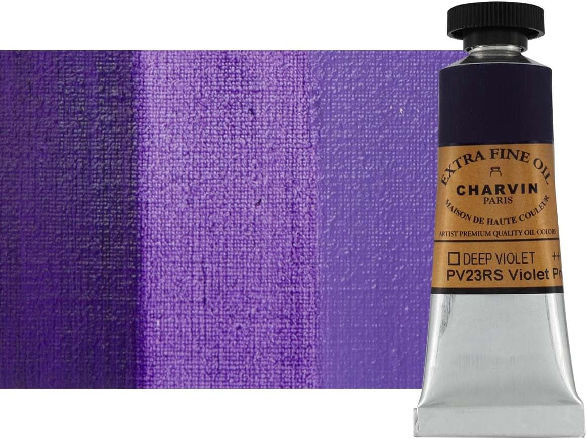 Charvin Extra Fine Oil Paint, Deep Violet 20 ml - Triple-Milled, Rich Texture, Poppy Oil-Based, Light-Fast, Handmade, Archival Quality