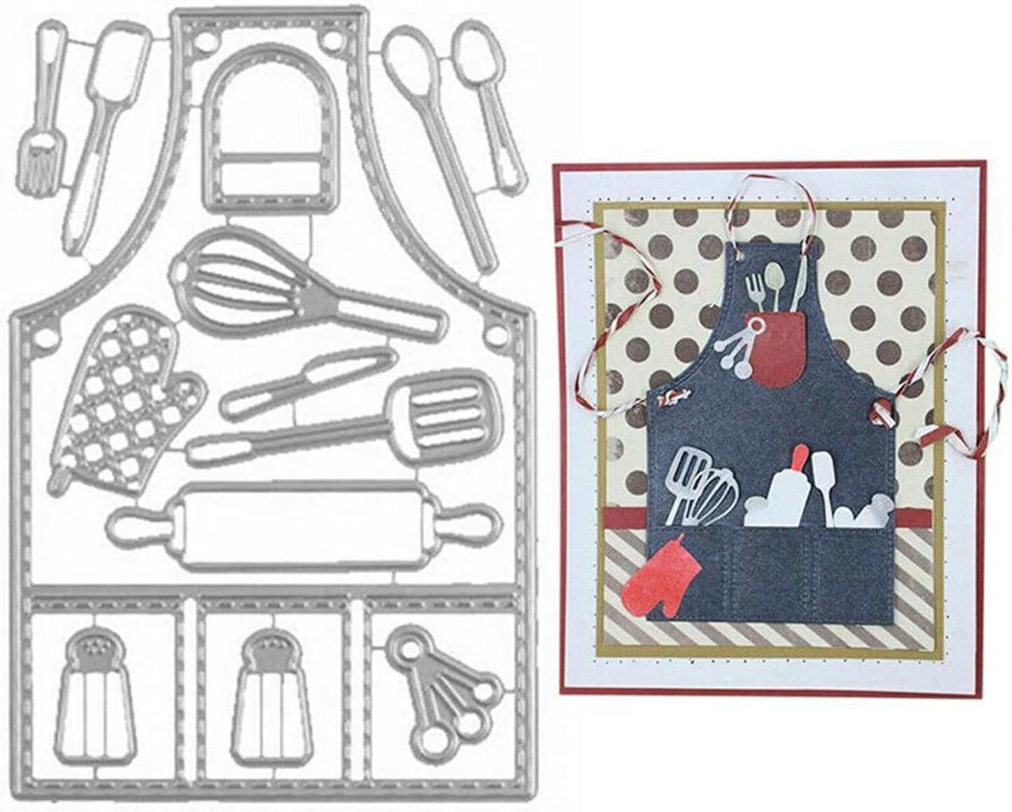 Cutting Dies Metal Stencils Scrapbooking Tools DIY Embossing Template for Paper Card Making Album Arts Crafts Supplies (Kitchenware-12.3x8.2cm)