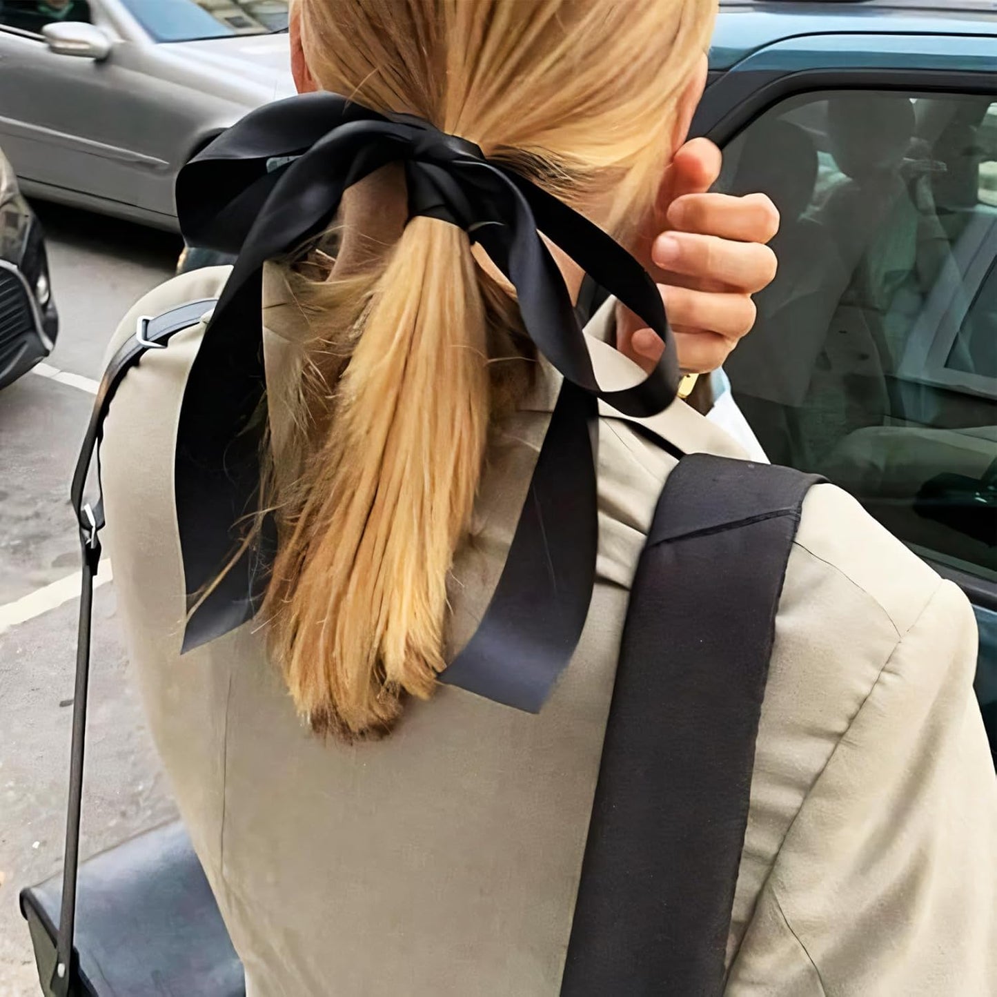 Black Satin Ribbon 1/4" X 50 Yards Solid Color Double Faced Ribbons Perfect for Crafts Wedding Decor Bow Making Arts Sewing and More