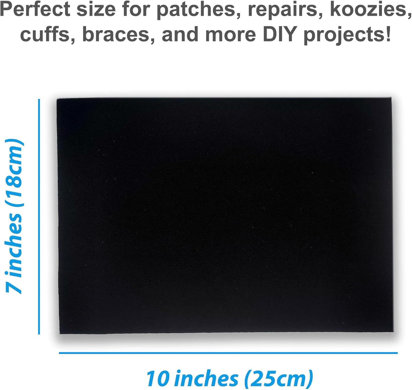 Neoprene Fabric Assortment Sample Patch Sheet Packs for Sewing Material Wetsuit Repair (5 Pack, 5mm Black)