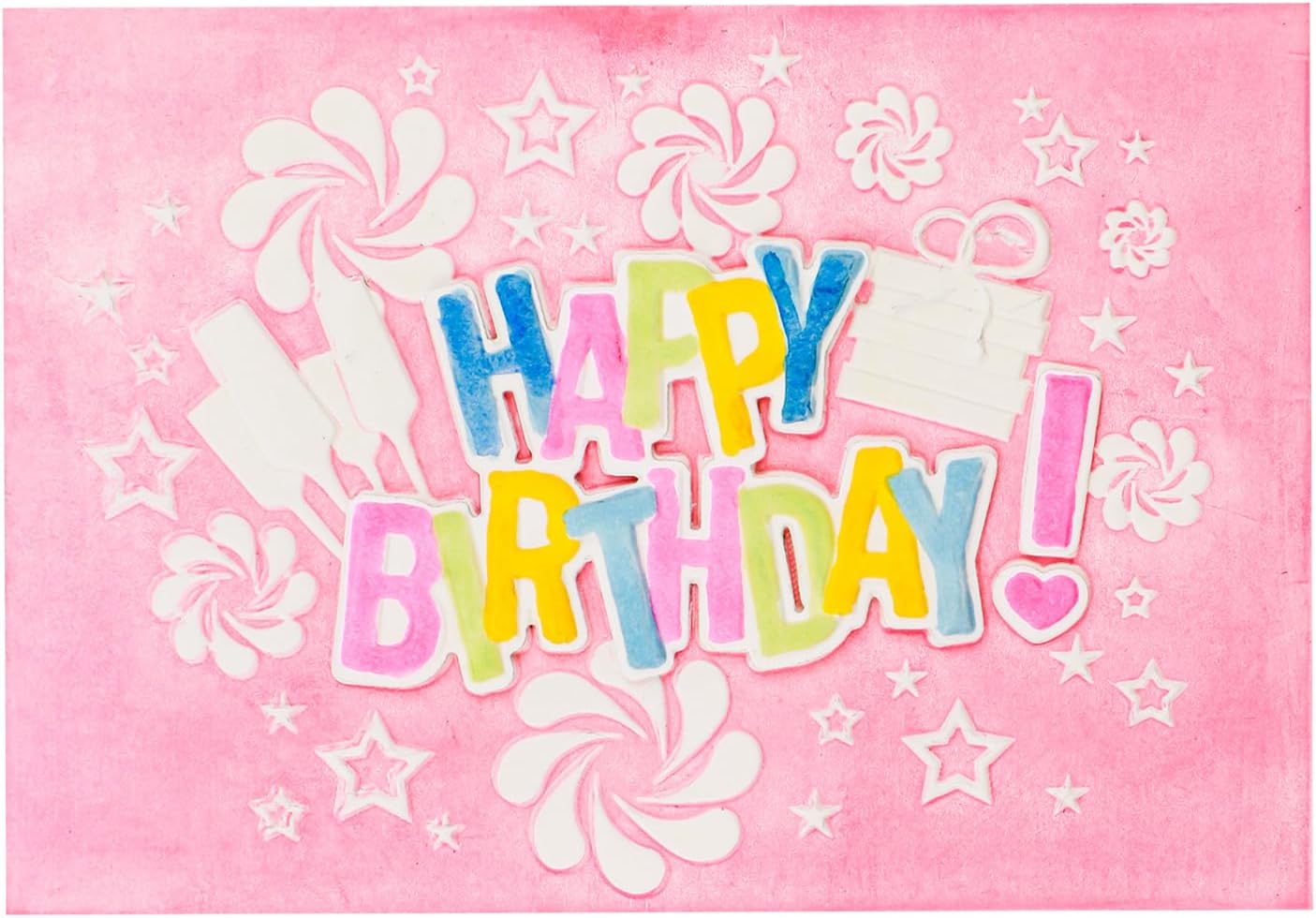 BAOFALI 3D Embossing Folder for Card Making,Happy Birthday Plastic Texture Fades Embossing Folder Template for Scrapbooking Cardstock Album DIY Decoration Paper Crafting 6.3x4.5inch