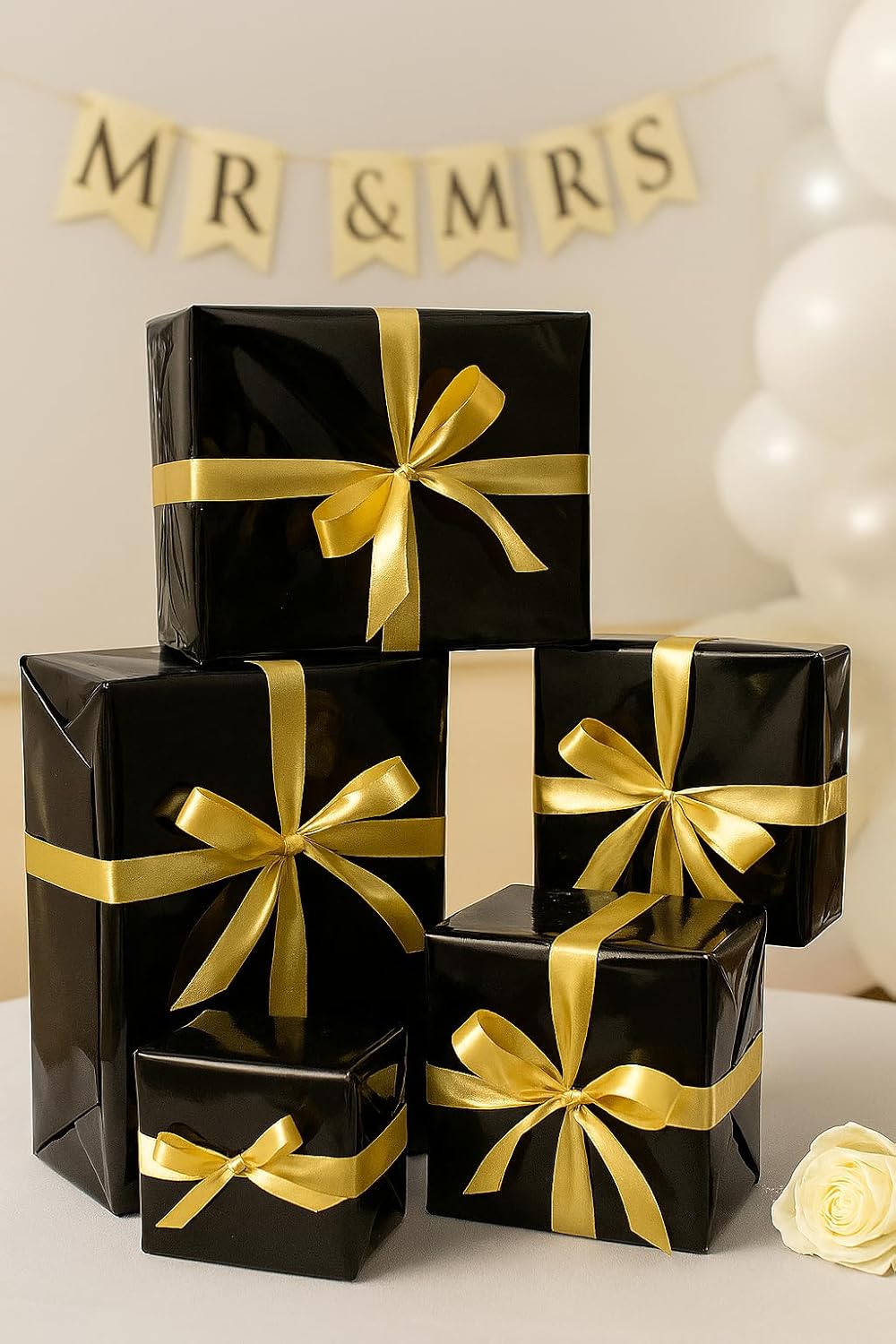 Anderson's Black Shiny Metallic PVC Roll: 47" x 100' Flame-Resistant Event Decor for Weddings, Parties, Photo Booths, Gift Wrap, Table Covers, Backdrops, Crafts & Holiday Decorations