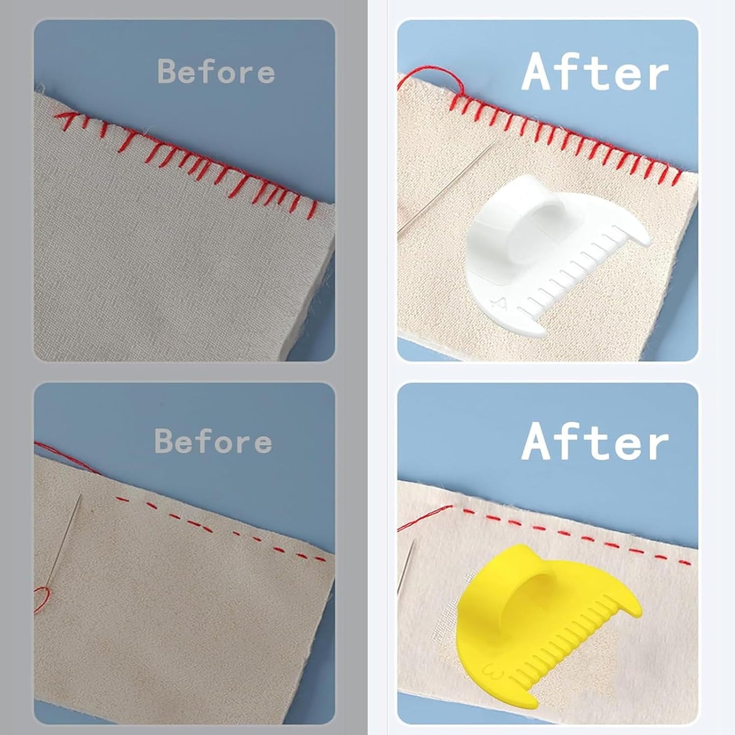 5mm Seam Guide for Hand Sewing Edge Lockranding Tool 5 PCS Set for Leather/Fabric/Craft Sew, Yellow