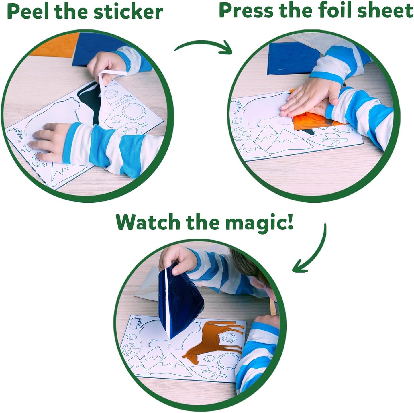 Skillmatics Foil Fun - Animals, No Mess Art for Kids, Travel Toys, Craft Kits, DIY Creative Activity, Christmas Gifts for Boys & Girls Ages 4, 5, 6, 7, 8, 9