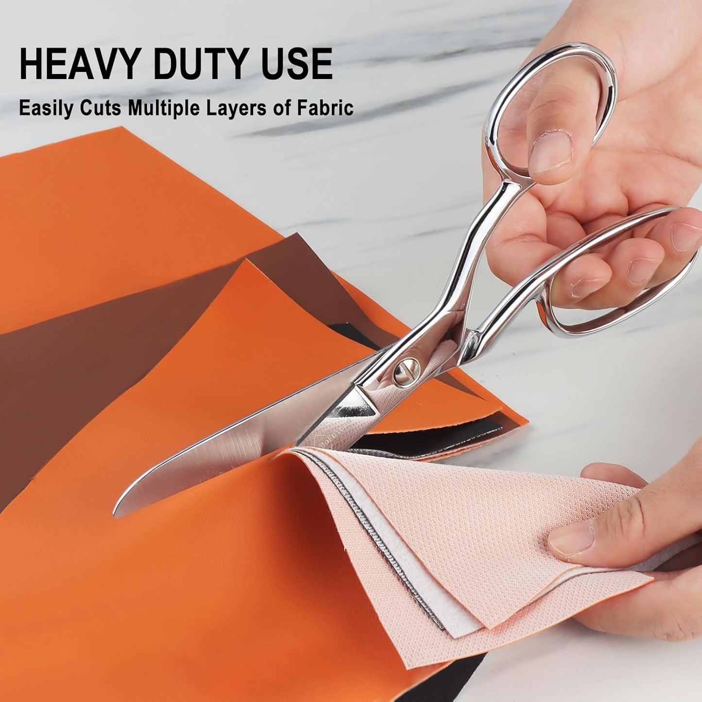 Stainless Steel Fabric Scissors – Professional Senior Tailor Sewing Scissors, Sharp Durable, Easily Cut Multiple Layers Fabrics, 8-Inch