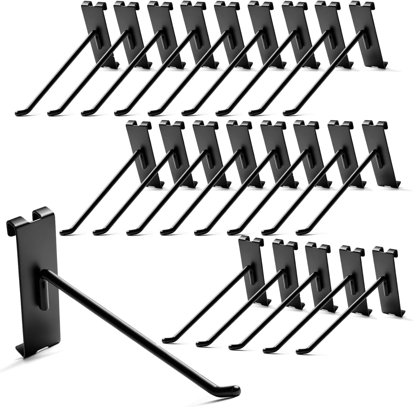 Gridwall Hooks 8 Inch, 60 Pack Heavy Duty Display Hooks for Grid Wall, Grid Panel Hooks Hangers, Grid Wall Accessories for Retail, Craft Shows, Home Setup and Customized Display, Black