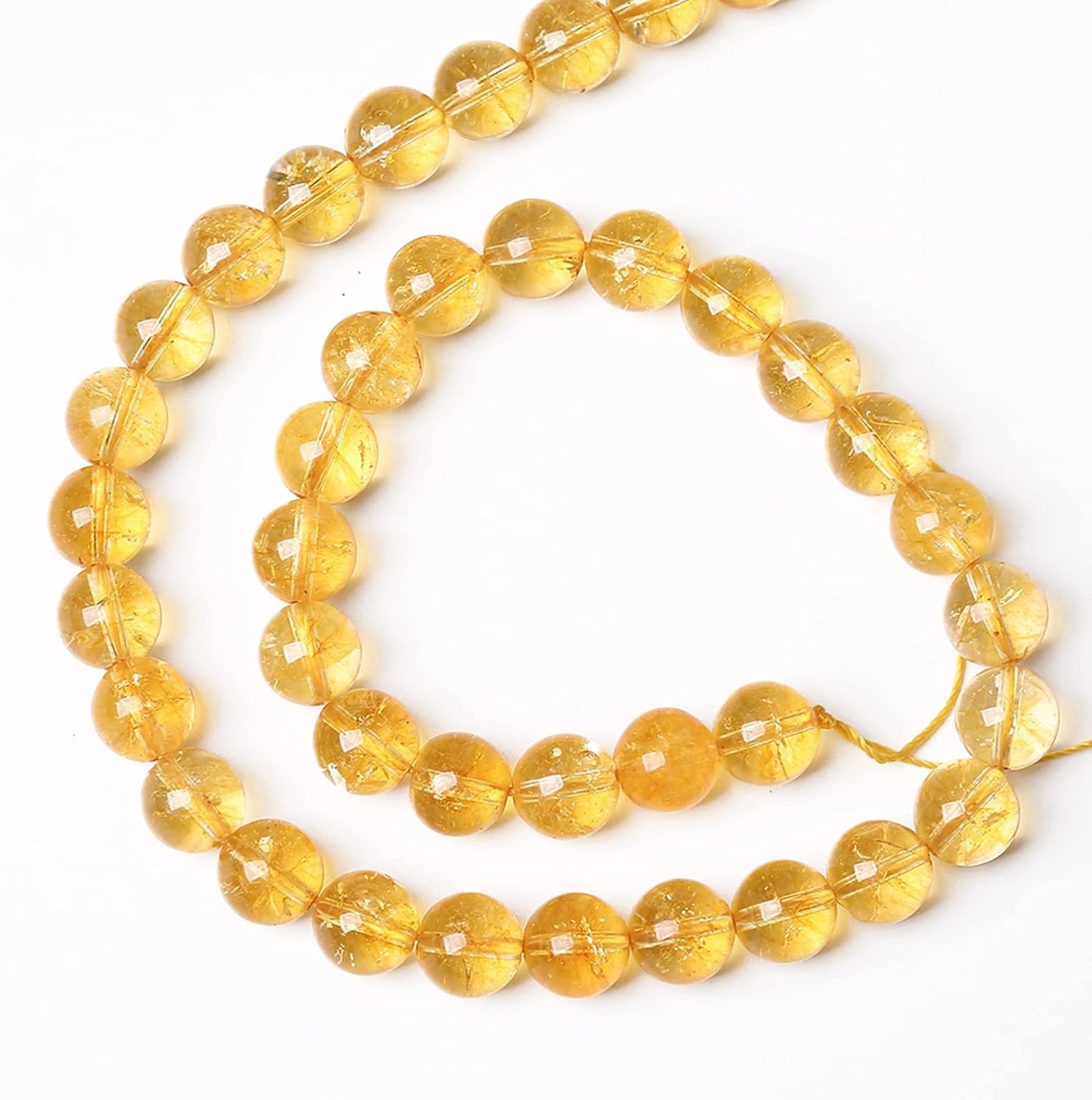 8mm 45Pcs Natural Citrine Beads for Jewelry Making Gemstone Round Loose Beads DIY Bracelet Necklace