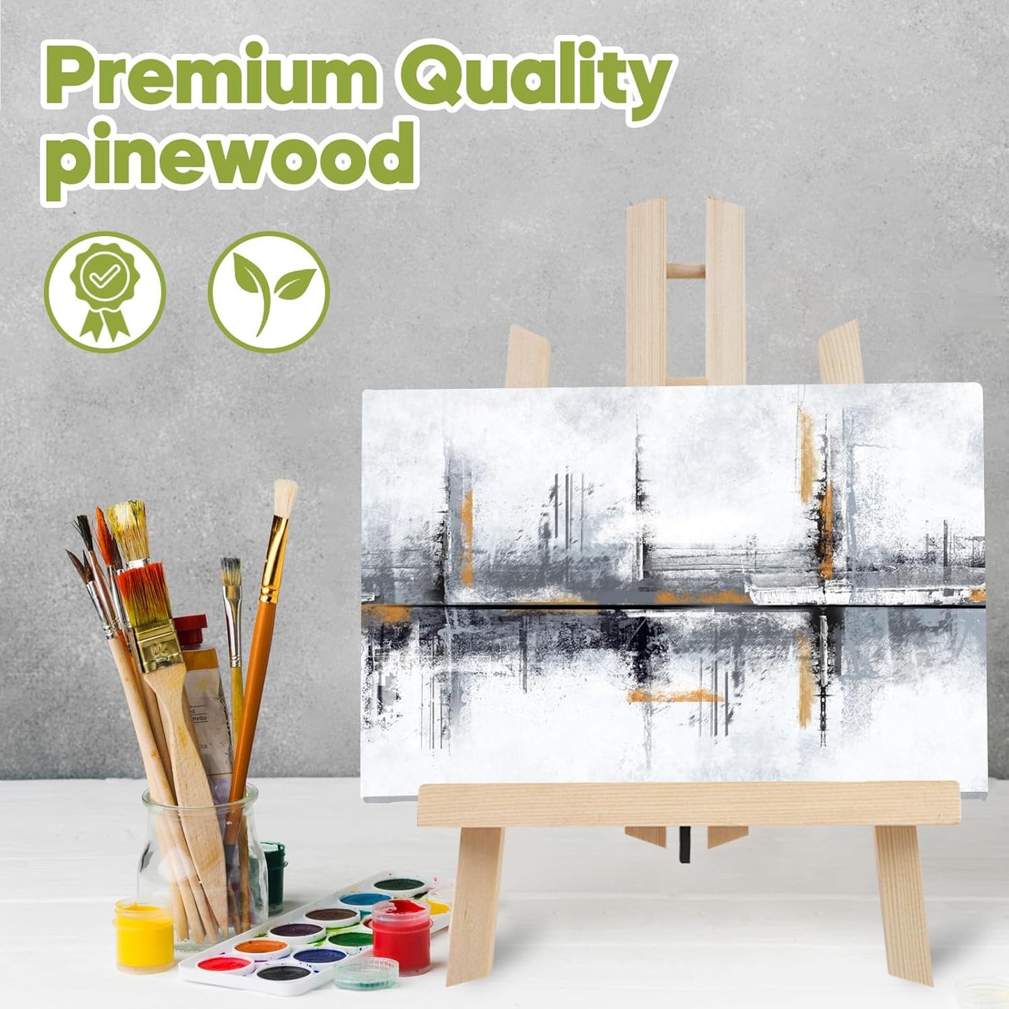 CONDA Tabletop Easel, Portable A-Frame Tripod Tabletop Easel Set for Painting Party & Displaying Canvases, Photos, Display Tripod Holder Stand for Students Kids Beginners（16 Pack 11.8 inch）