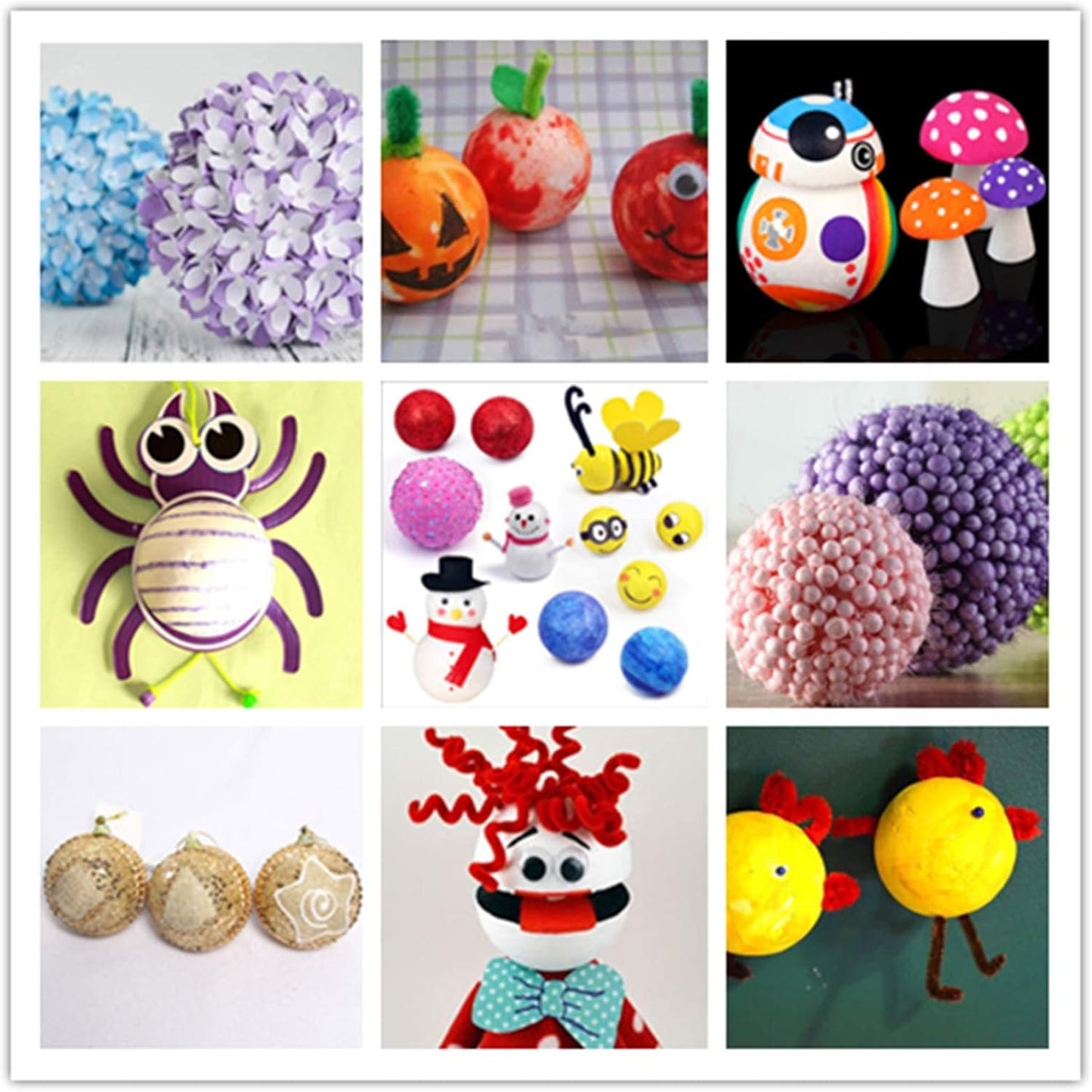 Crafjie 4 Inch Craft Foam Balls 24-Pack, Supplies Foam Balls for Christmas DIY Arts and Crafts, Smooth Polystyrene Foam Ball, for Decoration Household School Projects, White