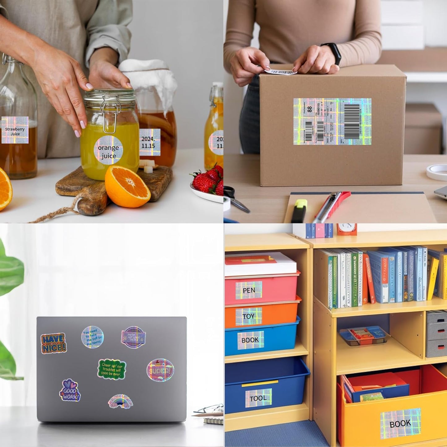 Printable Sticker Paper, 20 Sheets Printable Holographic Sticker Paper, Laser/Inkjet Printing- Holographic, Letter Size (8.5" x 11")