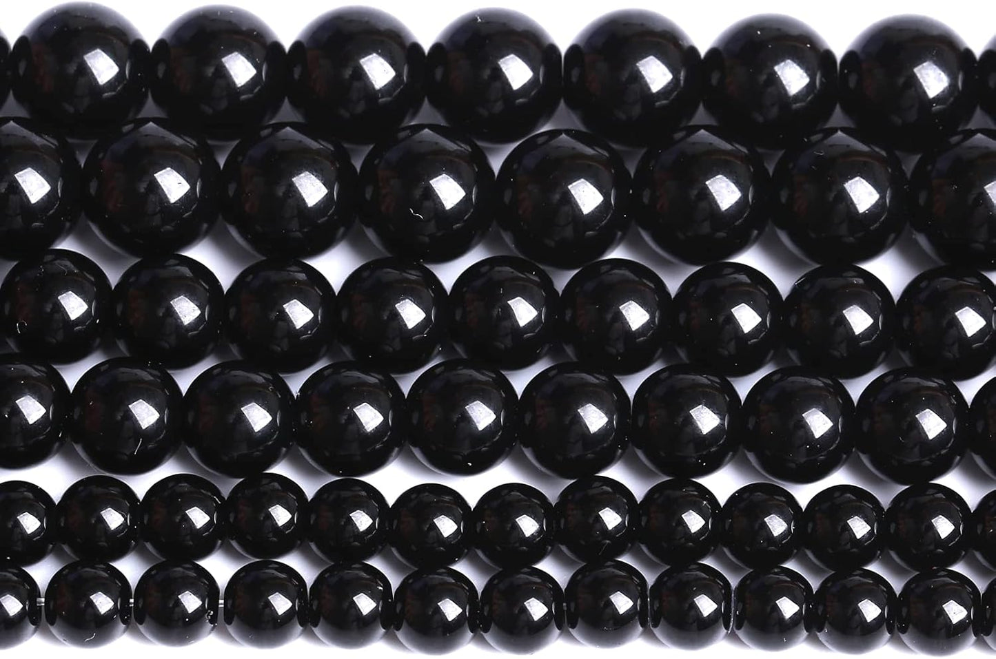 8mm 100pcs Natural Black Agates Onyx Stone Beads Smooth Round Loose Spacer Beads for Jewelry Making DIY Bracelets 32" 2 Strands