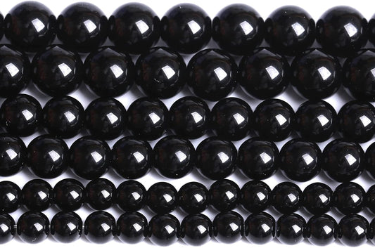 4mm 186pcs Natural Black Agates Onyx Stone Beads Smooth Round Loose Spacer Beads for Jewelry Making DIY Bracelets 32" 2 Strands